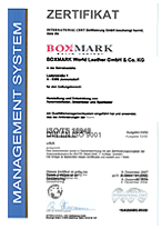 La Boxmark è certificata DIN EN ISO 9001